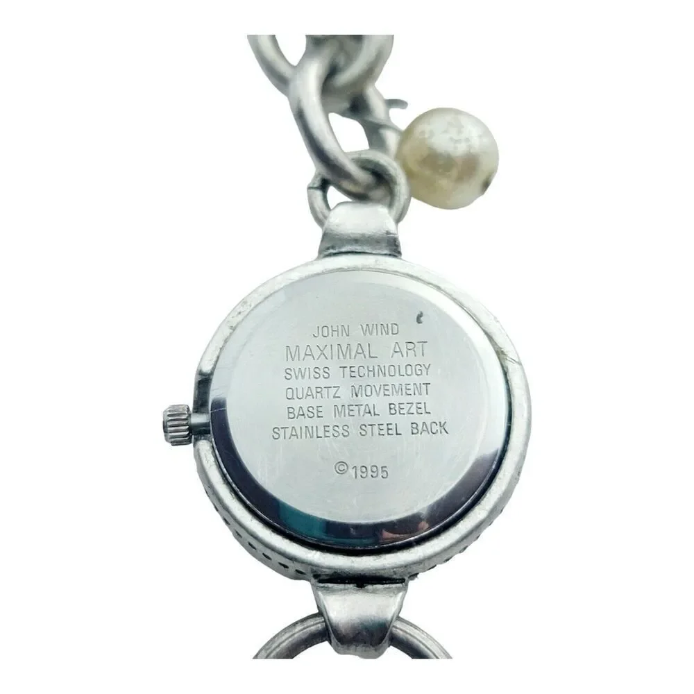 Vintage‎ Designer John Wind Maximal Art Watch Charm Bracelet Hearts
